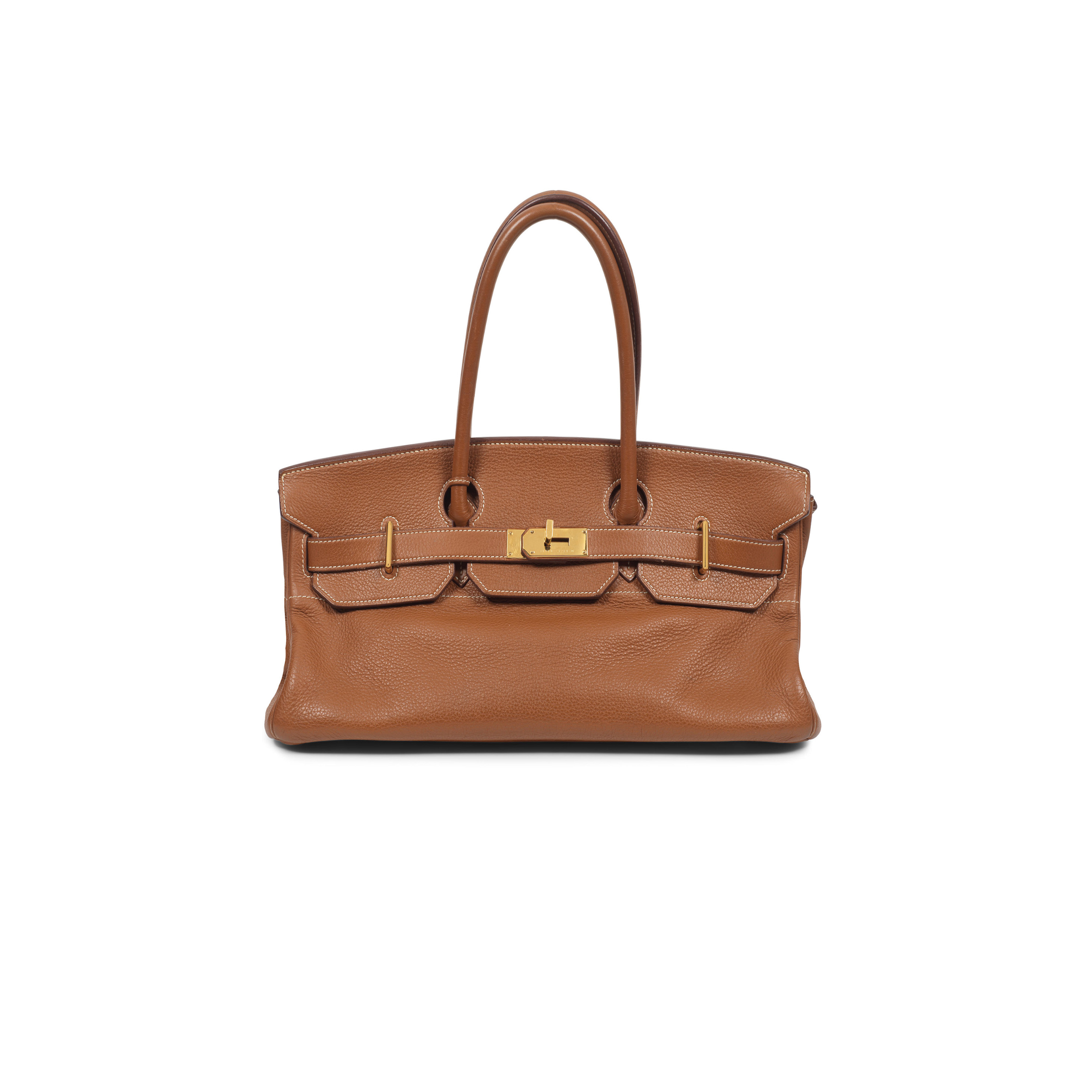 H**mes master shoulder birkin 42 togo golden brown leather gold buckle bag 116571 (42*21*16cm)